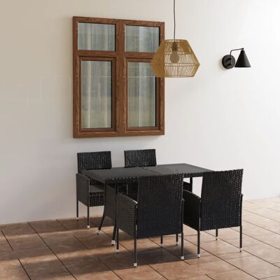 MINKUROW Conjunto De Comedor De Jardín De 5 Pcs Pe Preto - 335756 MINKUROW Conjunto De Comedor De Jardín De 5 Pcs Pe Preto - 335756