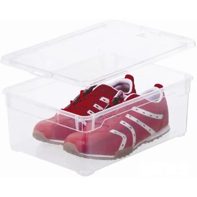 Caja de almacenamiento clara Rotho 18L con tapa Caja de almacenamiento clara Rotho 18L con tapa