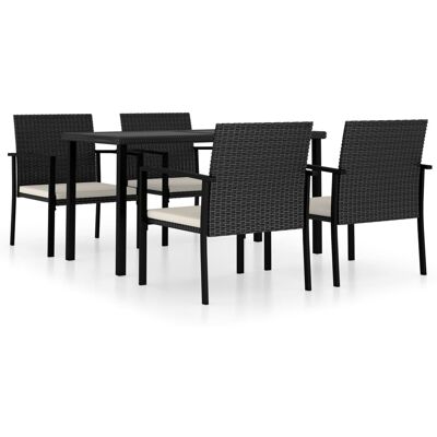 MINKUROW Conjunto De 5 Pcs De Jardim Vime Pe Preto MINKUROW Conjunto De 5 Pcs De Jardim Vime Pe Preto