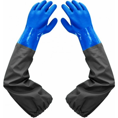 CYSLMUK Guantes Impermeables Esmerilados: Guantes De Limpieza De Estanques, Puños Elásticos Con Forro Flocado De 26 Pulgadas, Para La Industria Química, Agricultura, Pesca, Construcción CYSLMUK Guantes Impermeables Esmerilados: Guantes De Limpieza De Estanques, Puños Elásticos Con Forro Flocado De 26 Pulgadas, Para La Industria Química, Agricultura, Pesca, Construcción