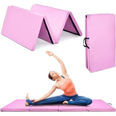 Costway Colchoneta Gimnasia De 240 X 120 X 5 Cm, Colchoneta De Ejercicio Plegable Con Manija De Transporte,impermeable, Cuero De Pu Desmontable, Para Yoga Fitness Hogar Costway Colchoneta Gimnasia De 240 X 120 X 5 Cm, Colchoneta De Ejercicio Plegable Con Manija De Transporte,impermeable, Cuero De Pu Desmontable, Para Yoga Fitness Hogar