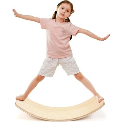 Costway Tabla De Equilibrio De 90 X 40 X19 Cm Plataforma De Equilibrio De Madera Tabla Curvada Para Yoga Carga Hasta 220kg Costway Tabla De Equilibrio De 90 X 40 X19 Cm Plataforma De Equilibrio De Madera Tabla Curvada Para Yoga Carga Hasta 220kg