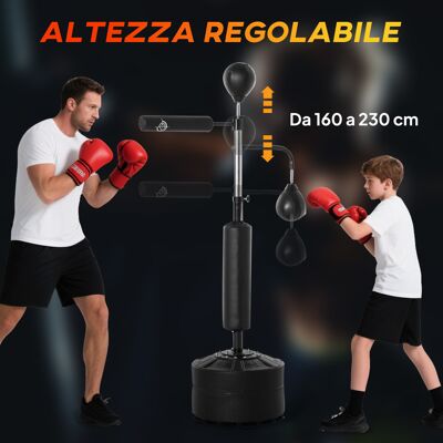 BEYAMIS Saco De Boxeo Independiente 4 En 1 Con 2 Pelotas De Velocidad, Barra De Soporte De 360°, Altura Ajustable De 160 A 230 Cm, Color Negro. BEYAMIS Saco De Boxeo Independiente 4 En 1 Con 2 Pelotas De Velocidad, Barra De Soporte De 360°, Altura Ajustable De 160 A 230 Cm, Color Negro.