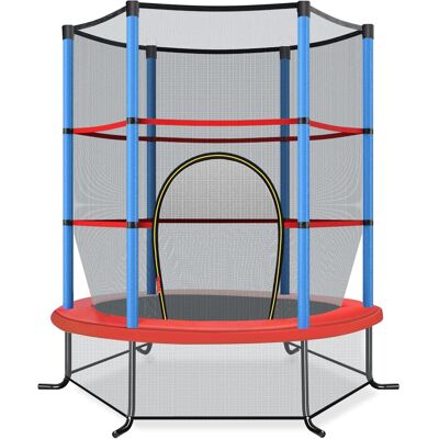 Costway - Cama Elastica Infantil Ø 165cm, Trampolines Con Red De Seguridad Y Almohadilla Para Muelles Para Niños De 3-6 Años, De Interior/exterior, Carga Estática 135kg Azul Costway - Cama Elastica Infantil Ø 165cm, Trampolines Con Red De Seguridad Y Almohadilla Para Muelles Para Niños De 3-6 Años, De Interior/exterior, Carga Estática 135kg Azul