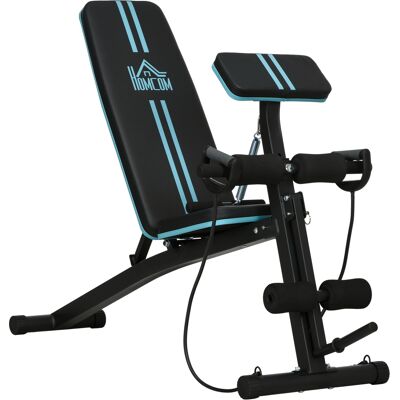 JHY DESIGN Banco De Pesas Plegable Con Respaldo Ajustable, Extensión De Piernas, Accesorio Para Curl De Bíceps, Banda De Resistencia, Color Negro. JHY DESIGN Banco De Pesas Plegable Con Respaldo Ajustable, Extensión De Piernas, Accesorio Para Curl De Bíceps, Banda De Resistencia, Color Negro.