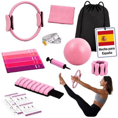 Relaxdays Set De Pilates 13 Piezas: Aro, Balón, 6 Bandas De Resistencia, Muñequeras Con Peso, Accesoriosl Hogar, Rosa Relaxdays Set De Pilates 13 Piezas: Aro, Balón, 6 Bandas De Resistencia, Muñequeras Con Peso, Accesoriosl Hogar, Rosa