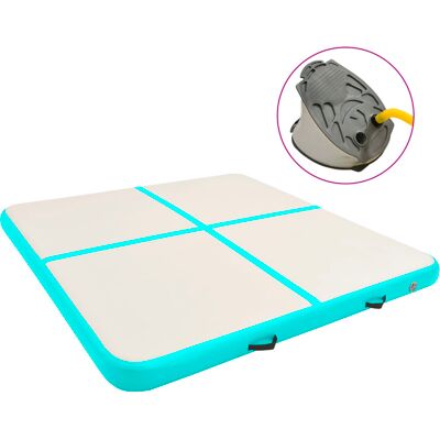 Colchoneta de Gimnasia Inflable con Bomba 200x200x15 cm PVC Verde - Colchoneta de Gimnasia Colchoneta de Gimnasia Inflable con Bomba 200x200x15 cm PVC Verde - Colchoneta de Gimnasia