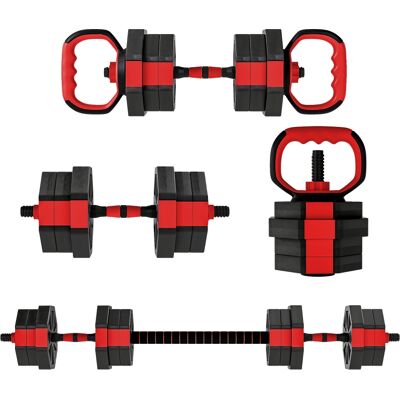 JHY DESIGN Juego De Mancuernas 4 En 1: Mancuernas Ajustables De 20 Kg Y Barras Para Entrenamiento De Fuerza En Casa. JHY DESIGN Juego De Mancuernas 4 En 1: Mancuernas Ajustables De 20 Kg Y Barras Para Entrenamiento De Fuerza En Casa.