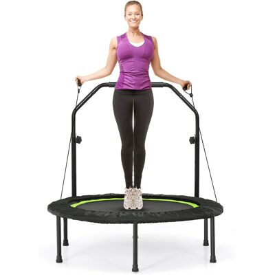 Costway - Cama Elástica Plegable 101 Cm Con 2 Bandas De Resistencia, Trampolín Elástico Con Empuñadura Regulable, Cama Elástica Fitness De Interior Y Exterior Para Niños Y Adultos Costway - Cama Elástica Plegable 101 Cm Con 2 Bandas De Resistencia, Trampolín Elástico Con Empuñadura Regulable, Cama Elástica Fitness De Interior Y Exterior Para Niños Y Adultos