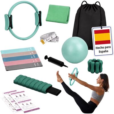 Relaxdays Set De Pilates, 13 Piezas: Aro, Pelota, 6 Bandas De Resistencia, Muñequeras Con Peso, Accesorios Hogar, Verde Relaxdays Set De Pilates, 13 Piezas: Aro, Pelota, 6 Bandas De Resistencia, Muñequeras Con Peso, Accesorios Hogar, Verde