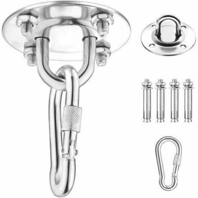 SANS MARQUE Ganchos De Pared Fontainebleau Para Colgar Hamacas, Sillas De Yoga, Sillas Colgantes Y Sacos De Boxeo, Juego De Suspensión De Acero Inoxidable Con Mosquetón Y Tornillo De Fijación, Color Plata. SANS MARQUE Ganchos De Pared Fontainebleau Para Colgar Hamacas, Sillas De Yoga, Sillas Colgantes Y Sacos De Boxeo, Juego De Suspensión De Acero Inoxidable Con Mosquetón Y Tornillo De Fijación, Color Plata.