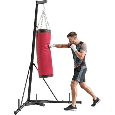 LIIYIELA Soporte Independiente Para Saco De Boxeo Con Base Lastrada Regulable En Altura, 175x91x231cm, Color Rojo. LIIYIELA Soporte Independiente Para Saco De Boxeo Con Base Lastrada Regulable En Altura, 175x91x231cm, Color Rojo.