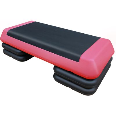JHY DESIGN Stepper Aeróbico Ajustable De 76 Cm (28,5 Pulgadas) Para Entrenamiento Y Fitness, Plataforma De Entrenamiento Roja Y Negra Con 4 Elevadores. JHY DESIGN Stepper Aeróbico Ajustable De 76 Cm (28,5 Pulgadas) Para Entrenamiento Y Fitness, Plataforma De Entrenamiento Roja Y Negra Con 4 Elevadores.
