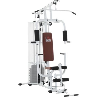 JHY DESIGN Estación De Entrenamiento En Casa Con Polea, Barra Mariposa Y Mancuernas De 45 Kg. JHY DESIGN Estación De Entrenamiento En Casa Con Polea, Barra Mariposa Y Mancuernas De 45 Kg.