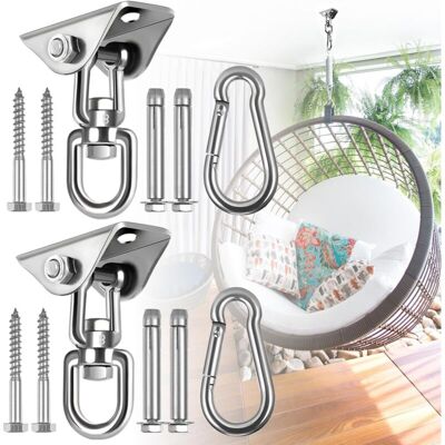 OEM Juego De 2 Ganchos Para Colgar Hamacas, Capacidad De 450 Kg, Rotación De 360°, Gancho De Techo Para Silla Hamaca, Saco De Boxeo, Yoga Aéreo, Trapecio, Gimnasio -crezuo OEM Juego De 2 Ganchos Para Colgar Hamacas, Capacidad De 450 Kg, Rotación De 360°, Gancho De Techo Para Silla Hamaca, Saco De Boxeo, Yoga Aéreo, Trapecio, Gimnasio -crezuo