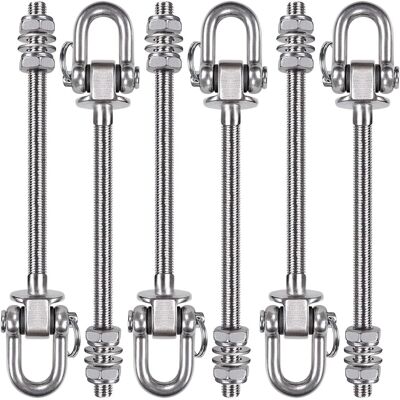 LARGEIGHT - Percha Para Hamaca De Acero Inoxidable Resistente - Capacidad De 300 Kg - 23,5 Cm X M10 - Ganchos Para Columpios De Madera Y Acero - Para Hamaca De Yoga, Hamaca, Saco De Boxeo, Porche, 6 Por Caja LARGEIGHT - Percha Para Hamaca De Acero Inoxidable Resistente - Capacidad De 300 Kg - 23,5 Cm X M10 - Ganchos Para Columpios De Madera Y Acero - Para Hamaca De Yoga, Hamaca, Saco De Boxeo, Porche, 6 Por Caja