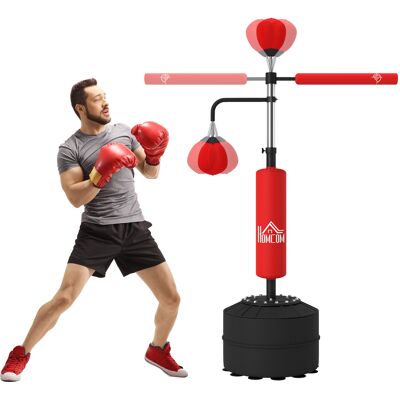 LIIYIELA Saco De Boxeo Independiente 4 En 1 Con Pelotas De Velocidad, Barra Giratoria Y Guantes, 88 X 50 X 160-230 Cm, Rojo. LIIYIELA Saco De Boxeo Independiente 4 En 1 Con Pelotas De Velocidad, Barra Giratoria Y Guantes, 88 X 50 X 160-230 Cm, Rojo.