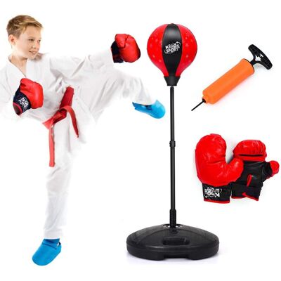 Saco De Boxeo Para Niños Juego De Boxeo Altura Ajustable Con Guantes De Boxeo Y Bomba Manual - Costway Saco De Boxeo Para Niños Juego De Boxeo Altura Ajustable Con Guantes De Boxeo Y Bomba Manual - Costway