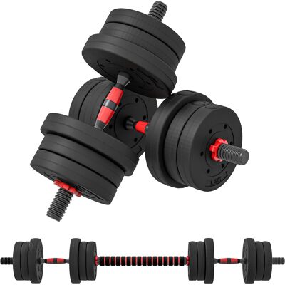 OEM Juego De Mancuernas Ajustables 20 Kg 2 En 1 Con Barras Conexión Y Barra De Extensión Para Gimnasio En Casa Negro OEM Juego De Mancuernas Ajustables 20 Kg 2 En 1 Con Barras Conexión Y Barra De Extensión Para Gimnasio En Casa Negro