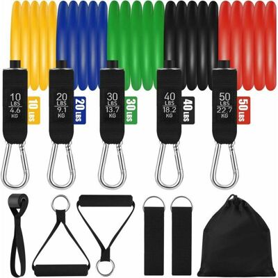 OEM Bandas De Resistencia Para Ejercicios, Juego De Bandas Elásticas De Entrenamiento De Fuerza Con 5 Tubos De Fitness, Asas De Espuma, Correas Para Tobillos, Anclaje Para Puerta, Para Gimnasio, Yoga Y Fi OEM Bandas De Resistencia Para Ejercicios, Juego De Bandas Elásticas De Entrenamiento De Fuerza Con 5 Tubos De Fitness, Asas De Espuma, Correas Para Tobillos, Anclaje Para Puerta, Para Gimnasio, Yoga Y Fi
