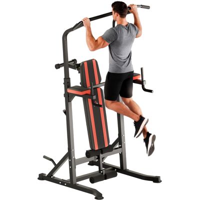 JHY DESIGN Torre De Entrenamiento Con Pesas Plegable, 7 Posiciones, Barra De Dominadas, Banco De Acero, 150 Kg JHY DESIGN Torre De Entrenamiento Con Pesas Plegable, 7 Posiciones, Barra De Dominadas, Banco De Acero, 150 Kg