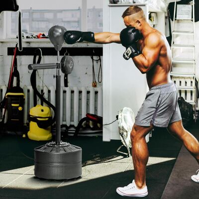 NORTHIX Saco De Boxeo, Soporte De Boxeo Con Pelota De Boxeo, Barra Reflectante, Pelota De Boxeo De Pie De Altura Ajustable De 1,63-2,05 M Con Garra, Entrenador De Boxeo De Pie Para Boxeo, Hdpe, Cuero Artifici NORTHIX Saco De Boxeo, Soporte De Boxeo Con Pelota De Boxeo, Barra Reflectante, Pelota De Boxeo De Pie De Altura Ajustable De 1,63-2,05 M Con Garra, Entrenador De Boxeo De Pie Para Boxeo, Hdpe, Cuero Artifici