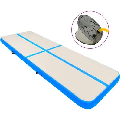 vidaXL Colchoneta de Gimnasia Inflable con Bomba 300x100x20 cm PVC Azul - Colchoneta de Gimnasia vidaXL Colchoneta de Gimnasia Inflable con Bomba 300x100x20 cm PVC Azul - Colchoneta de Gimnasia