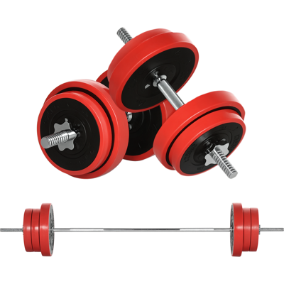 JHY DESIGN Juego De Mancuernas Y Discos De Pesas, 65 Kg En Total, Para Entrenamiento En Casa, Fabricado En Metal, Hierro, Arena Y Caucho, Color Rojo. JHY DESIGN Juego De Mancuernas Y Discos De Pesas, 65 Kg En Total, Para Entrenamiento En Casa, Fabricado En Metal, Hierro, Arena Y Caucho, Color Rojo.