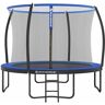 SONGMICS Trampolín de Jardín, Certificado tüv Rheinland gs, Trampolín Redondo de 12 Patas, con Red de Seguridad, Escalera, Postes de Arco Acolchado, Negro y