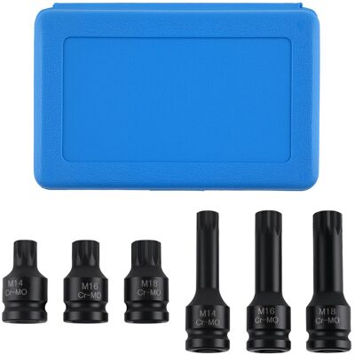 MAXPEEDINGRODS 6 Puntas Estriadas Antirrobo Impact For Vw Golf Sharan Transporter Cr-mo 1/2" MAXPEEDINGRODS 6 Puntas Estriadas Antirrobo Impact For Vw Golf Sharan Transporter Cr-mo 1/2"