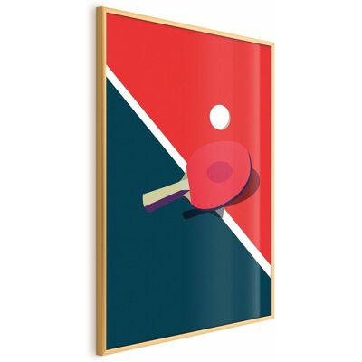 OEM Póster - Tenis De Mesa - Pelota Y Raqueta Sobre La Mesa OEM Póster - Tenis De Mesa - Pelota Y Raqueta Sobre La Mesa