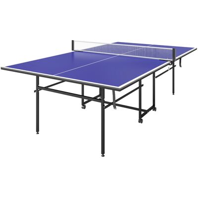 JHY DESIGN Mesa De Ping-pong Plegable Y Portátil, 2 Paletas, 3 Pelotas, Estructura Metálica, 274 X 152,5 X 76 Cm, Azul. JHY DESIGN Mesa De Ping-pong Plegable Y Portátil, 2 Paletas, 3 Pelotas, Estructura Metálica, 274 X 152,5 X 76 Cm, Azul.