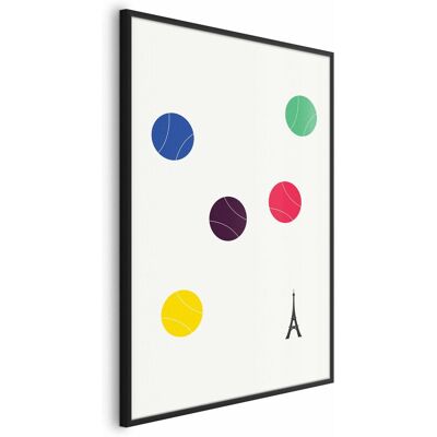 OEM Póster: Torre Eiffel Y Pelotas De Tenis De Colores OEM Póster: Torre Eiffel Y Pelotas De Tenis De Colores