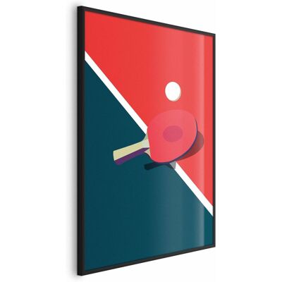 OEM Póster - Tenis De Mesa - Pelota Y Raqueta Sobre La Mesa OEM Póster - Tenis De Mesa - Pelota Y Raqueta Sobre La Mesa
