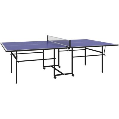 JHY DESIGN Mesa De Ping-pong Plegable De Cuatro Secciones Con Ruedas, Juego De Ping-pong Que Incluye 2 Paletas Y 3 Pelotas, Para Uso Interior/exterior, Acero, Azul, 274 X 152,5 X 75,5 Cm JHY DESIGN Mesa De Ping-pong Plegable De Cuatro Secciones Con Ruedas, Juego De Ping-pong Que Incluye 2 Paletas Y 3 Pelotas, Para Uso Interior/exterior, Acero, Azul, 274 X 152,5 X 75,5 Cm