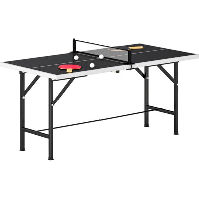 OEM Mini Mesa De Ping-pong Plegable Con Red 2 Raquetas Y 3 Pelotas Para Interior Y Exterior 152x76x70 Cm Negro OEM Mini Mesa De Ping-pong Plegable Con Red 2 Raquetas Y 3 Pelotas Para Interior Y Exterior 152x76x70 Cm Negro