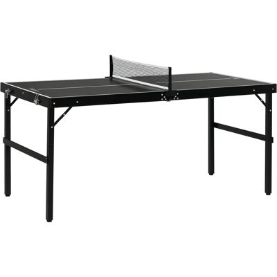JHY DESIGN Mesa De Ping-pong Plegable Con Cerradura Y Asa, Estructura De Aluminio, 152 X 76 X 72 Cm, Negra. JHY DESIGN Mesa De Ping-pong Plegable Con Cerradura Y Asa, Estructura De Aluminio, 152 X 76 X 72 Cm, Negra.