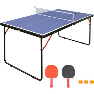 JHY DESIGN Mesa De Ping-pong Con Red Y Paletas, Plegable Para Uso Interior/exterior, Apta Para Niños Y Adultos, Superficie Azul, Incluye 2 Paletas Y Pelotas. JHY DESIGN Mesa De Ping-pong Con Red Y Paletas, Plegable Para Uso Interior/exterior, Apta Para Niños Y Adultos, Superficie Azul, Incluye 2 Paletas Y Pelotas.