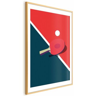 OEM Póster - Tenis De Mesa - Pelota Y Raqueta Sobre La Mesa OEM Póster - Tenis De Mesa - Pelota Y Raqueta Sobre La Mesa