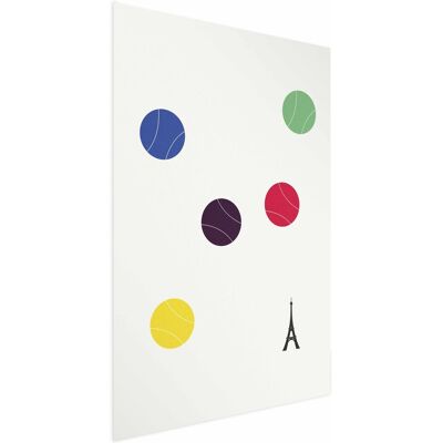 OEM Póster: Torre Eiffel Y Pelotas De Tenis De Colores OEM Póster: Torre Eiffel Y Pelotas De Tenis De Colores