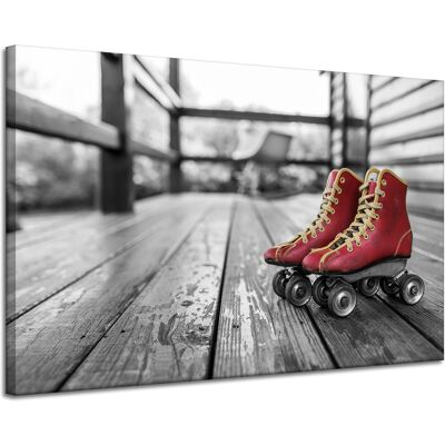OEM Lienzo Impreso Con Diseño De Patines De Ruedas Rojos Vintage, 120x80 Cm. OEM Lienzo Impreso Con Diseño De Patines De Ruedas Rojos Vintage, 120x80 Cm.