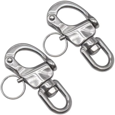 OEM Mosquetón Giratorio, 2 Ganchos De Grillete De Acero Inoxidable, Grillete De Liberación Rápida, Mosquetón De Alta Resistencia, Clip En D Para Barcos, Yates Y Veleros. OEM Mosquetón Giratorio, 2 Ganchos De Grillete De Acero Inoxidable, Grillete De Liberación Rápida, Mosquetón De Alta Resistencia, Clip En D Para Barcos, Yates Y Veleros.