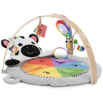 Baby Einstein - Zen's Activity Milestones Tapete De Actividades Con Barra De Madera, Juguetes Multisensoriales, Desde El Nacimiento Baby Einstein - Zen's Activity Milestones Tapete De Actividades Con Barra De Madera, Juguetes Multisensoriales, Desde El Nacimiento