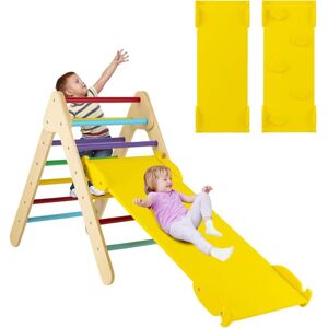 COSTWAY Juego de Escalada Triangular 3 en 1 con Rampa Ajustable - Juguete para Niños en Interior COSTWAY Juego de Escalada Triangular 3 en 1 con Rampa Ajustable - Juguete para Niños en Interior