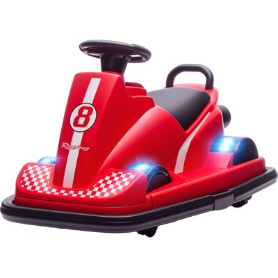KELLANY Coches De Choque Para Niños, Rotación De 360 Grados, Volante, Luces Led, Función Musical, Edades De 3 A 8 Años, Rojo. KELLANY Coches De Choque Para Niños, Rotación De 360 Grados, Volante, Luces Led, Función Musical, Edades De 3 A 8 Años, Rojo.