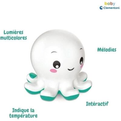 Juguete De Baño Interactivo Baby Clementoni - Colin El Pulpo Luminoso Y Musical Juguete De Baño Interactivo Baby Clementoni - Colin El Pulpo Luminoso Y Musical