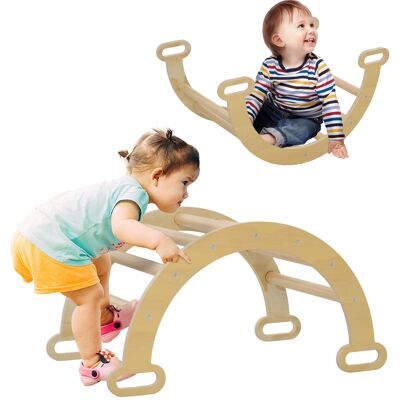 OEM Arco De Escalada Para Niños De 18-48 Meses Balancín Para Bebés Carga 50 Kg 68x42x36 Cm Natural OEM Arco De Escalada Para Niños De 18-48 Meses Balancín Para Bebés Carga 50 Kg 68x42x36 Cm Natural
