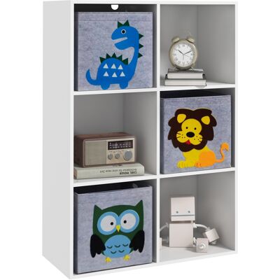 JHY DESIGN Mueble De Almacenamiento De Juguetes De 6 Cubos Para Niños A Partir De 3 Años, Fabricado En Mdf Y Melamina, 61,8 X 29,9 X 91,5 Cm, Gris Y Blanco. JHY DESIGN Mueble De Almacenamiento De Juguetes De 6 Cubos Para Niños A Partir De 3 Años, Fabricado En Mdf Y Melamina, 61,8 X 29,9 X 91,5 Cm, Gris Y Blanco.