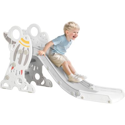 JHY DESIGN Tobogán Para Niños De 18 A 36 Meses, 3 Escalones Antideslizantes, Para Interior/exterior, Color Gris. JHY DESIGN Tobogán Para Niños De 18 A 36 Meses, 3 Escalones Antideslizantes, Para Interior/exterior, Color Gris.