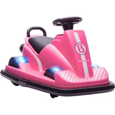 TORMATOR Coches De Choque Para Niños, Rotación De 360 Grados, Volante, Luces Led, Función Musical, Edades De 3 A 8 Años, Rosa. TORMATOR Coches De Choque Para Niños, Rotación De 360 Grados, Volante, Luces Led, Función Musical, Edades De 3 A 8 Años, Rosa.